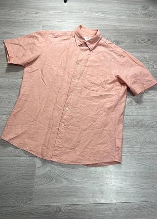 Мужская рубашка тенниска лен uniqlo