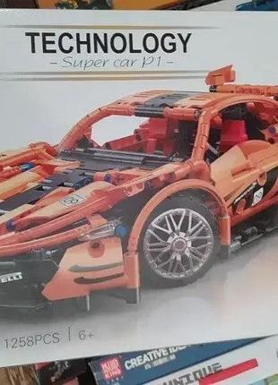 Конструктор машинка гоночная спорткар 2009 «гиперкар «mclaren p1» 1258 деталей