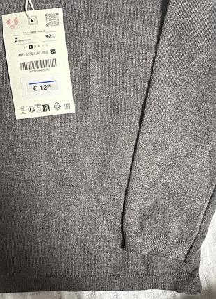 Светр сірий zara 3