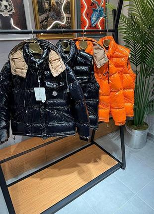 Чоловіча зимова куртка moncler karakorum balck 2в1 трансформер , куртка жилетка