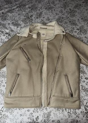 Куртка жіноча gap косуха бежева з екошкіри