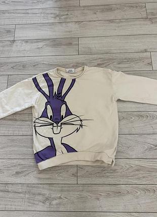 Кофта для дівчинки з принтом bugs bunny, біла