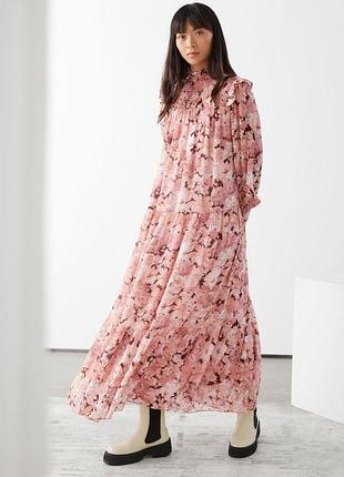 Розкішна довга максі сукня &other stories smocked maxi dress
