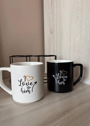 Набір чашок порцеляна led my love, 2x400 мл