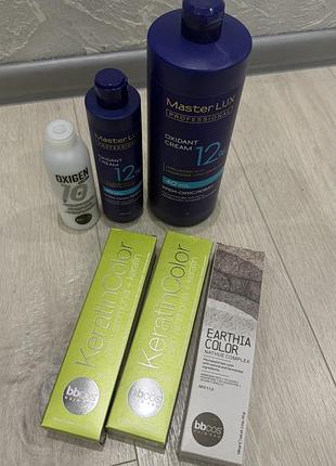 Фарба для волосся master lux professional та keratincolor, окислювач oxygen 12%
