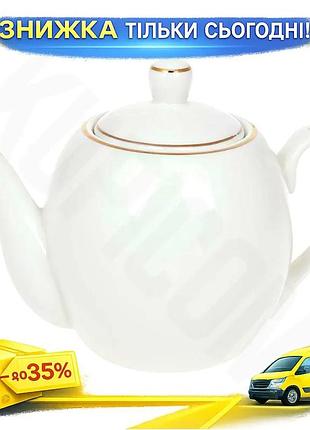 Ku заварочный чайник princess universal fit bona 600мл фарфоровый чайник для чая с золотым декором для uni2l_k