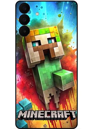 Чехол силиконовый бампер для samsung a27 с рисунком майнкрафт minecraft