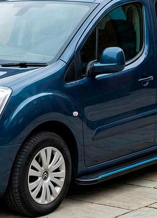 Бокові пороги maya blue (2 шт., алюміній) для peugeot partner tepee 2008-2018 рр