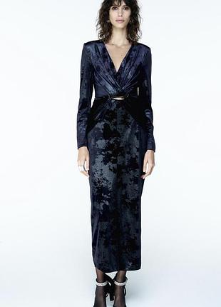 Шикарна оксамитова сукня zara🌿