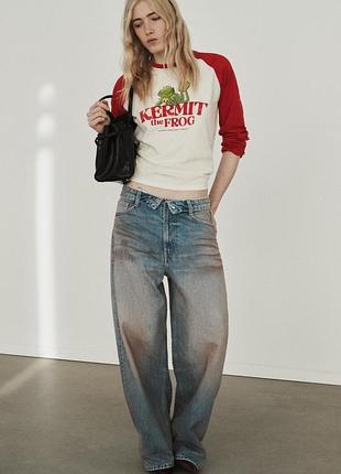 Джинси zara ефект бруду 40 розмір, l розмір,