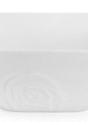 Ku набор 3 фарфоровых universal fit салатников white rose квадратные 1.6л для сервировки блюд посуда д uni2l_k