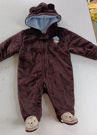 Детский плюшевый комбинезон carter’s, р. 3 мес