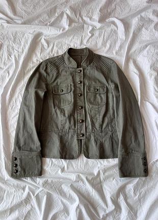 Жіноча вінтажна куртка жакет в гусарському стилі napoleon jacket на металевих ґудзиках хакі кольору