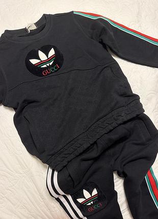 Спортивний костюм жіночий adidas x gucci чорний