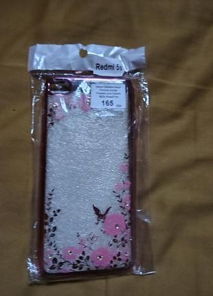 Чехол силиконовый chrome border flowers для xiaomi mi 5s rose/pink