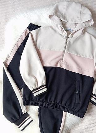 Спортивний костюм для дівчинки zara, рожевий, чорний, молочний
