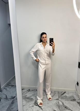 Піжама жіноча victoria's secret фланелева в смужку