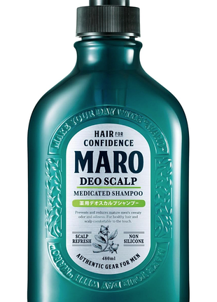 Мужской лекарственный шампунь против перхоти, зуда, возрастного запаха maro deo scalp, 480 ml