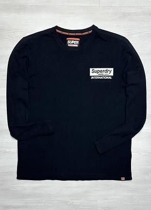 Superdry брендова чорна базова чоловіча толстовка лонгслив оригінал англія 🏴󠁧󠁢󠁥󠁮󠁧󠁿