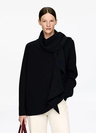Джемпер arket strickpullover mit drapiertem schal dunkelblau