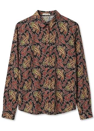 Шовкова сорочка etro з узором пейслі / paisley (made in italy)