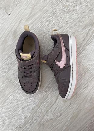 Кросівки для дітей nike court vision сірі з рожевим