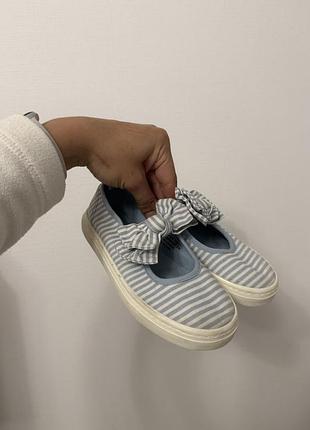 Кеди для дівчаток h&m в смужку, біло-блакитні