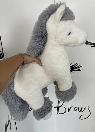 Білий плюшевий великий кінь 🐴