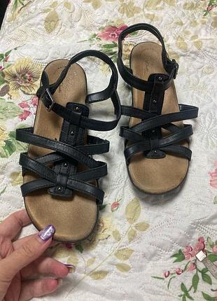Кожаные ортопедические босоножки р 38/24,5 clarks клакс