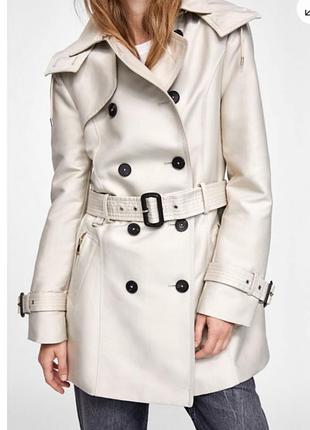 Плащ жіночий zara короткий бежевий