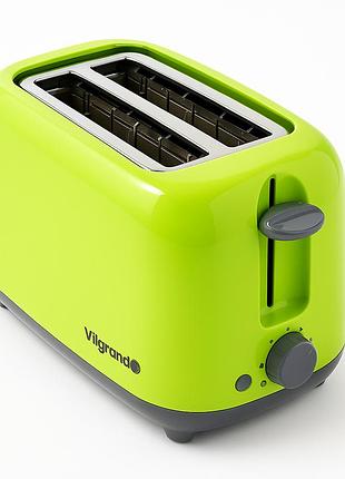 Тостер с автоцентрацией vilgrand vt0722p 750вт, тостер со степенями поджарки, тостеры электрические jz-44