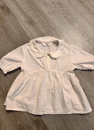 Блузка для дівчинки h&m муслінова біла, р. 116-122