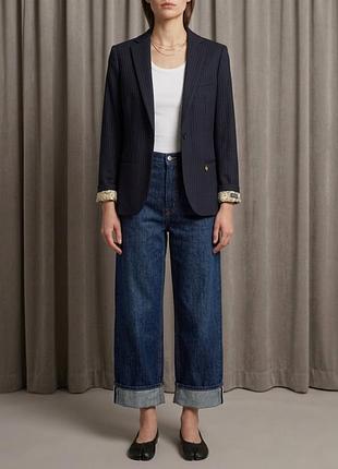 Шерстяной шерстяной жакет пиджак блейзер в полоску maison scotch