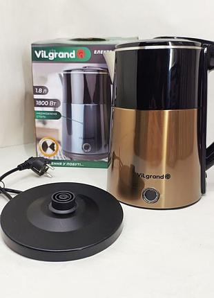 Электрический чайник с функцией автовыключения vilgrand vs1820 1.8л, эргономичный электрический чайник nz-14