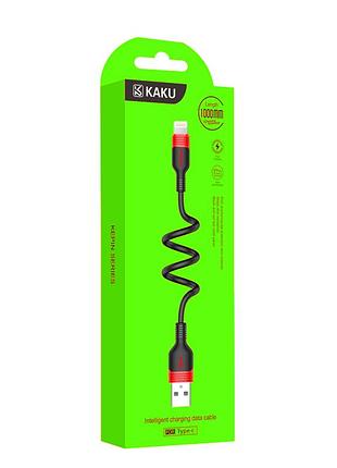 Usb кабель kaku ksc-319 usb - lightning 1m / 3.2a - black 3