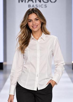 Сорочка жіноча mango, біла, розмір xl, натуральна бавовна