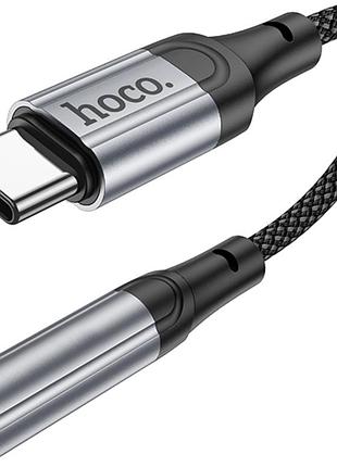 Перехідник адаптер hoco ls36 аудіо конвертор type-c to jack 3.5 aux (f) 0.12m - black