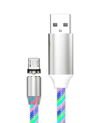Магнітний кабель kaku ksc-115 led magnetic microusb 1м з підсвіткою