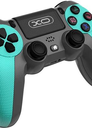 Геймпад xo gp6 универсальный bluetooth / проводной контроллер 6-axis, touchpad, с вибрацией, для ps4, ps3, windows - mint green