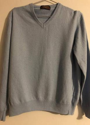 Італійський джемпер fusaro antonio napoli вовна та кашемір (wool cashmere) v-виріз р. m-l