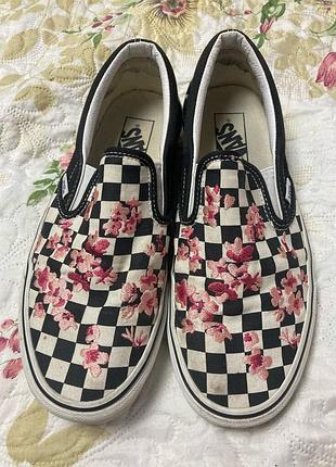 Сліпони кросівки з 🪷сакурою р 40/26 см vans венсы