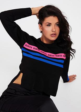 Женский чернний джемпер от бренда guess / женский черн джемпер guess