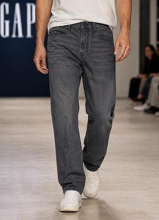 Чоловічі джинси gap темне-сірі w36 l32 xl 100% бавовна