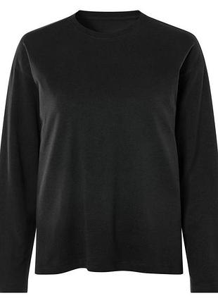 Футболка-лонгслив для повседневной носки для женщины esmara lidl 464298 xl черный