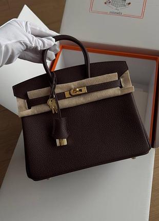 Жіноча сумка h*rmes birkin 25 chocolate 25 см