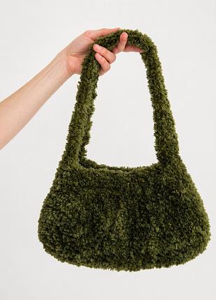 Мохова сумка ручної роботи / вʼязана зелена сумка handmade