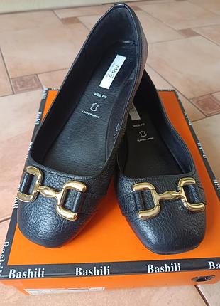 Балетки кожаные 🌷m&amp;s 40/41 розмір кожаные женские туфли лоферы слиперы мокасины балерины