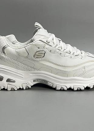 Шкіряні білі кросівки skechers d'lites fresh start (оригінал) — розмір 38.5 / 39 (25-25.5 см)