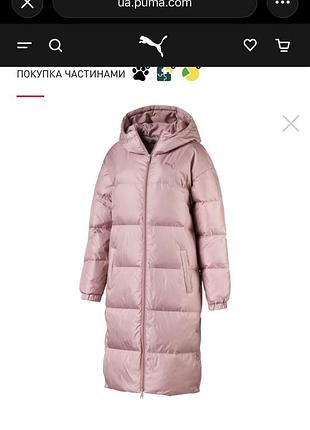 Пуховик жіночий puma longline women's down jacket рожевий