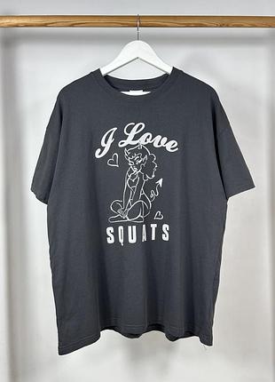 Gymshark i love squats я люблю присідання футболка з крутим дизайном розмір xl